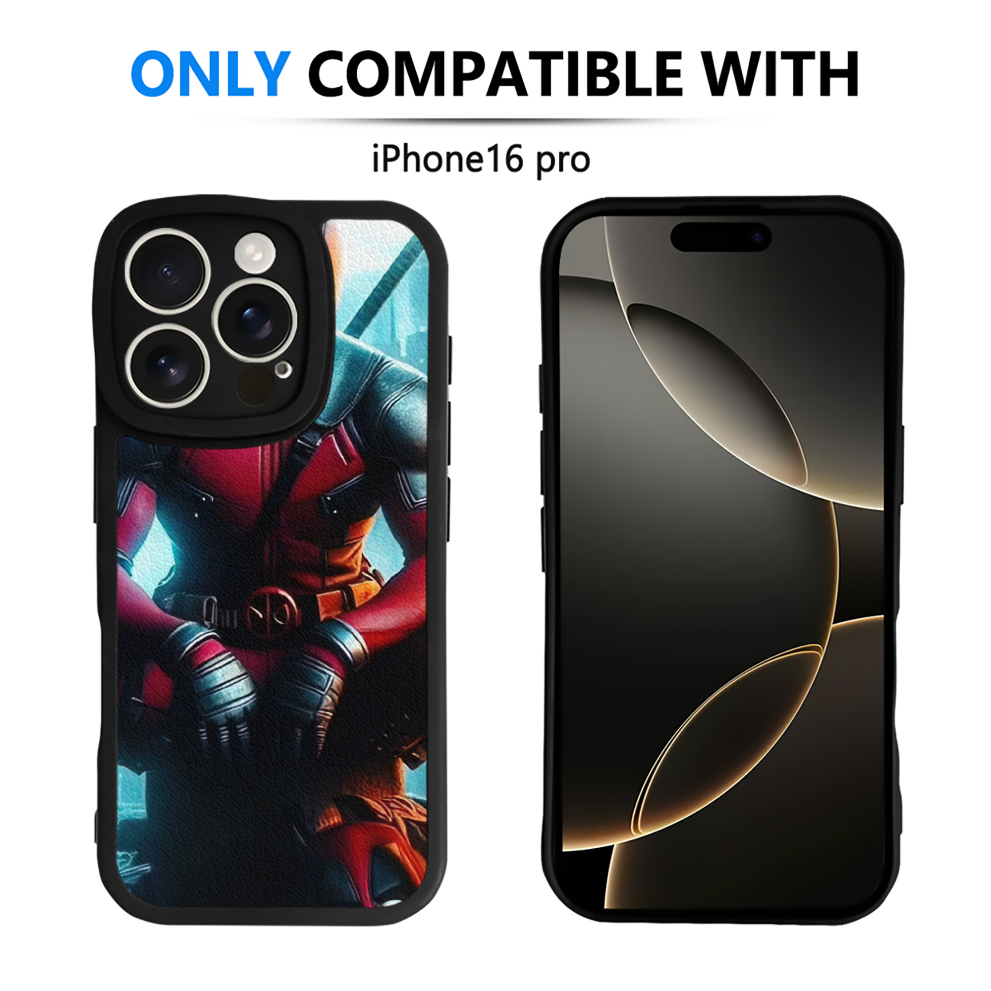 （画像用） Deadpool デッドプール 【iPhone 16シリーズ対応】シリコンスマホケース（レザー調） 材質：シリコン